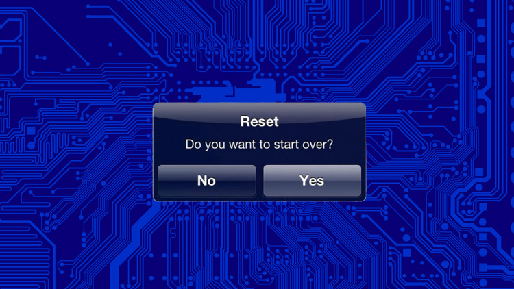 blue electronics with reset input dialog box