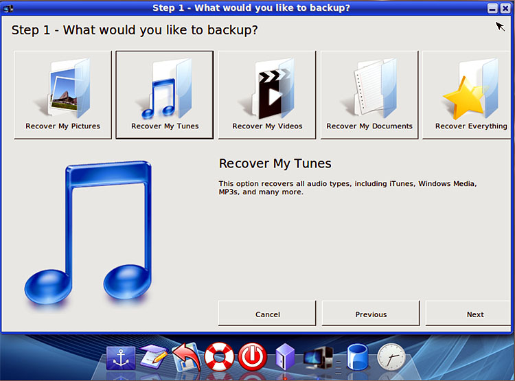 select recover my tunes