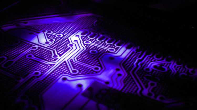 Purple toshiba electronic board