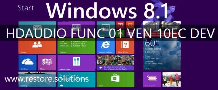 HDAUDIO\FUNC_01&VEN_10EC&DEV_0268 Windows 8.1 Drivers
