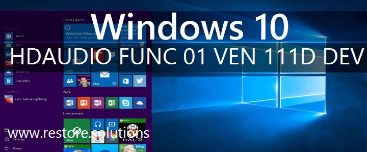 HDAUDIO\FUNC_01&VEN_111D&DEV_7604 Windows 10 Drivers