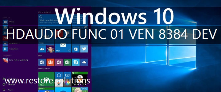 HDAUDIO\FUNC_01&VEN_8384&DEV_7616 Windows 10 Drivers