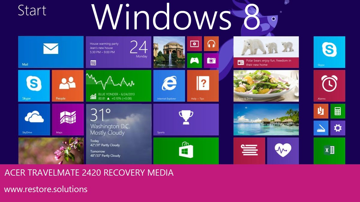 Acer Travelmate 2420 Windows® 8 screen shot