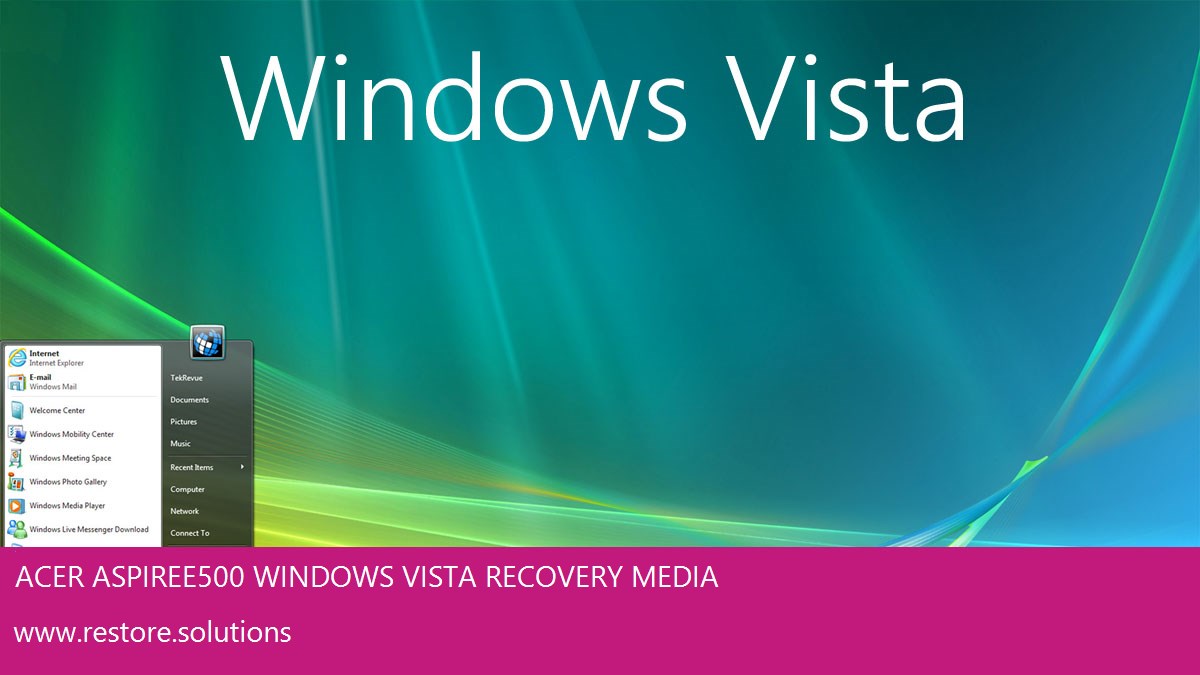 Acer Aspire E500 Windows® Vista screen shot