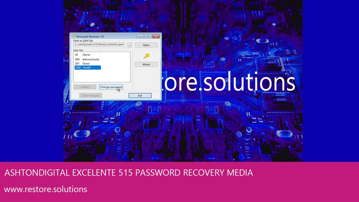 Ashton Digital Excelente 515 operating system password recovery