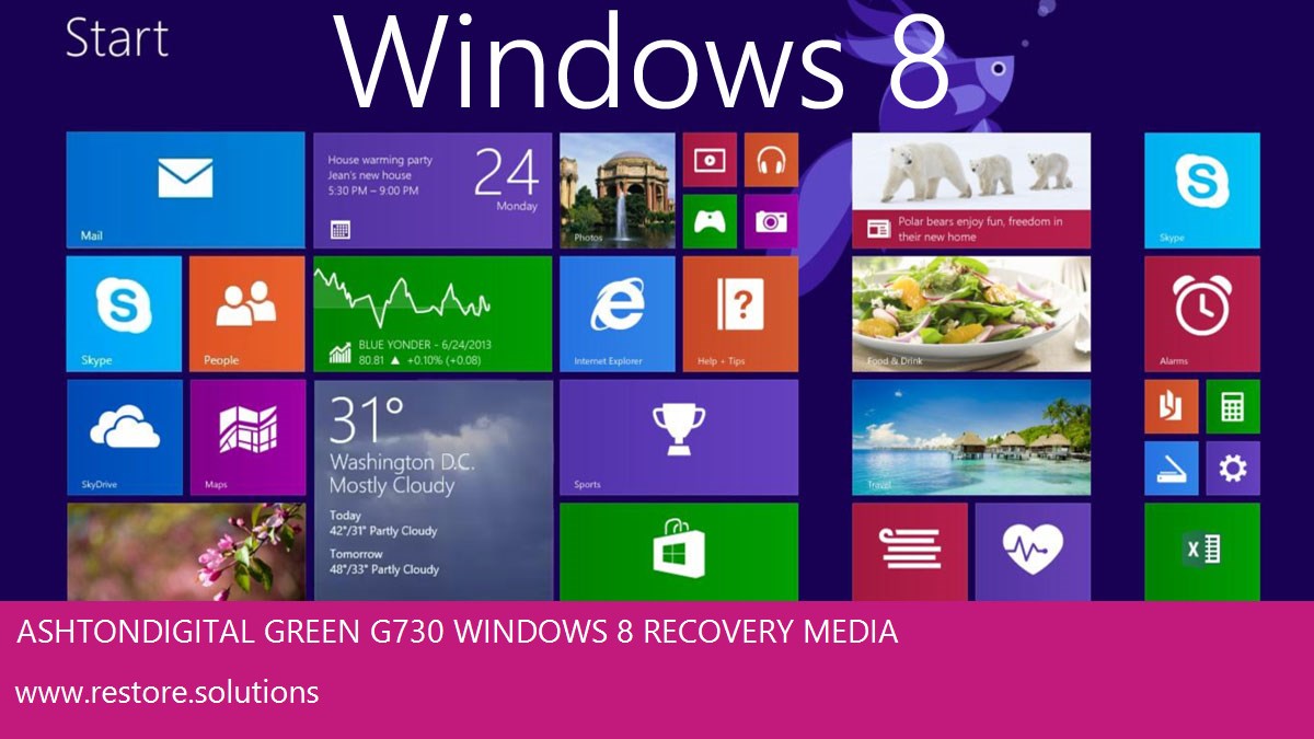 Ashton Digital Green G730 Windows® 8 screen shot