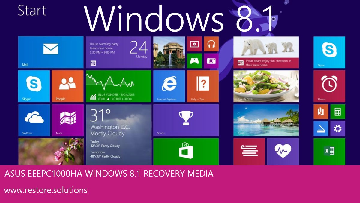 Asus Eee PC 1000HA Windows® 8.1 screen shot