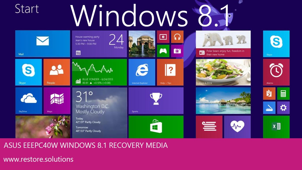 Asus Eee PC 40W Windows® 8.1 screen shot
