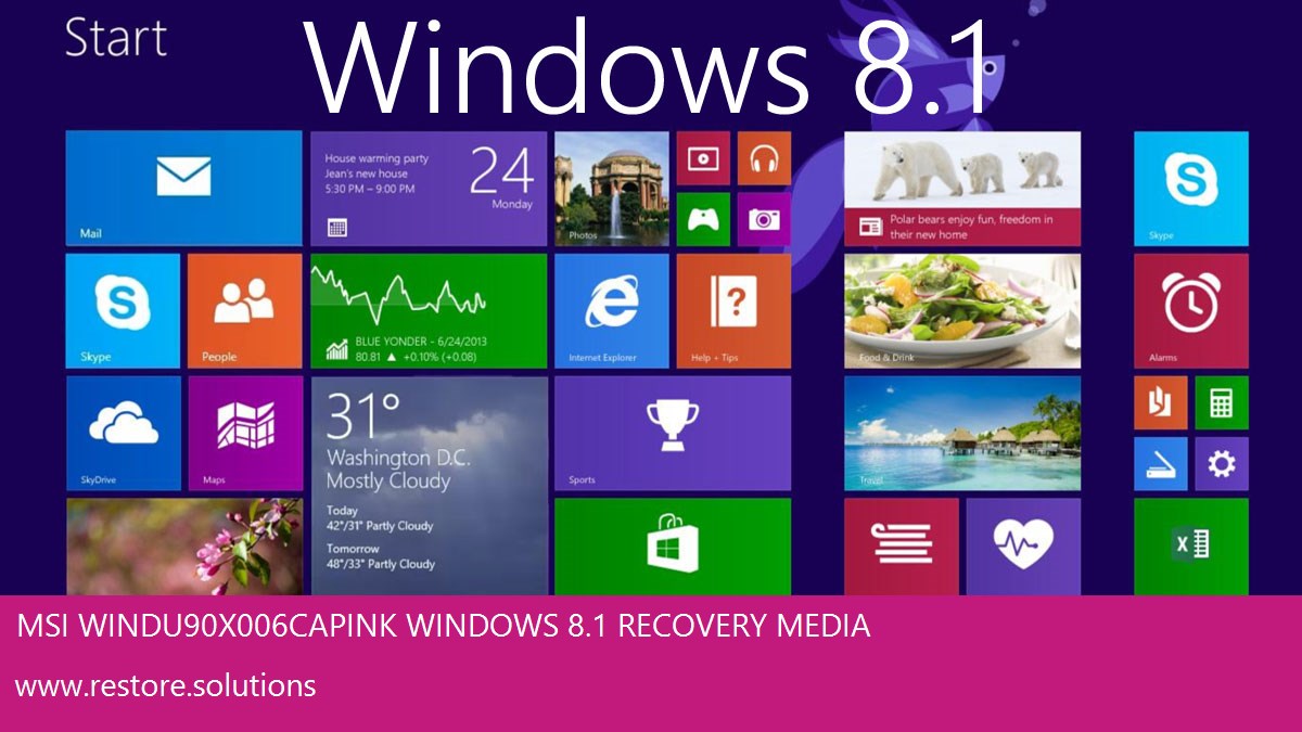 MSI Wind U90X-006CA Pink Windows® 8.1 screen shot