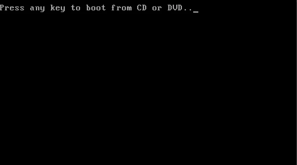 pressd any key to boot from CD or DVD
