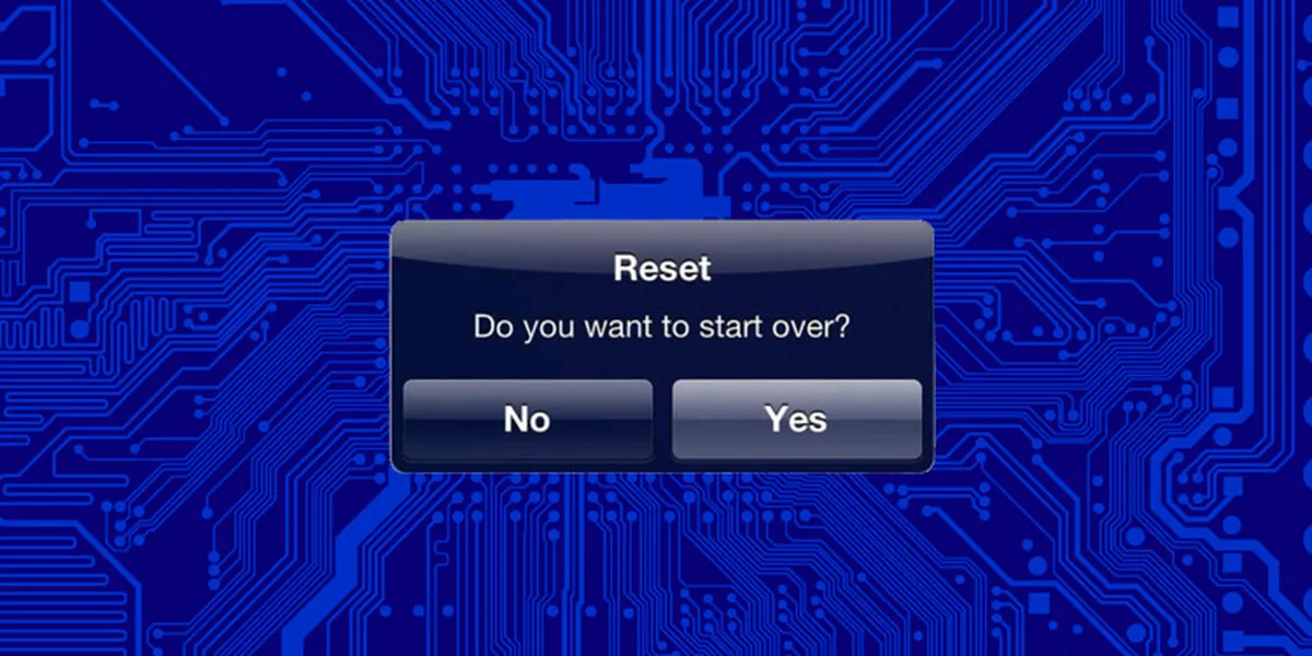 blue electronics with reset input dialog box