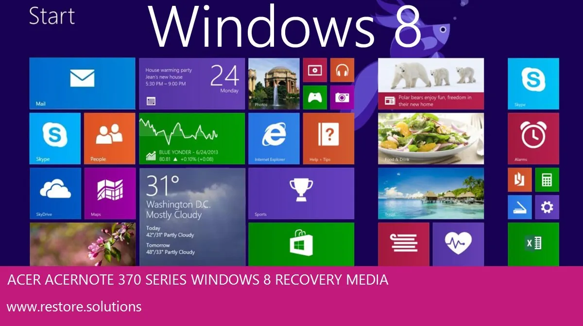 Acer AcerNote 370 Series Windows 8 screen shot