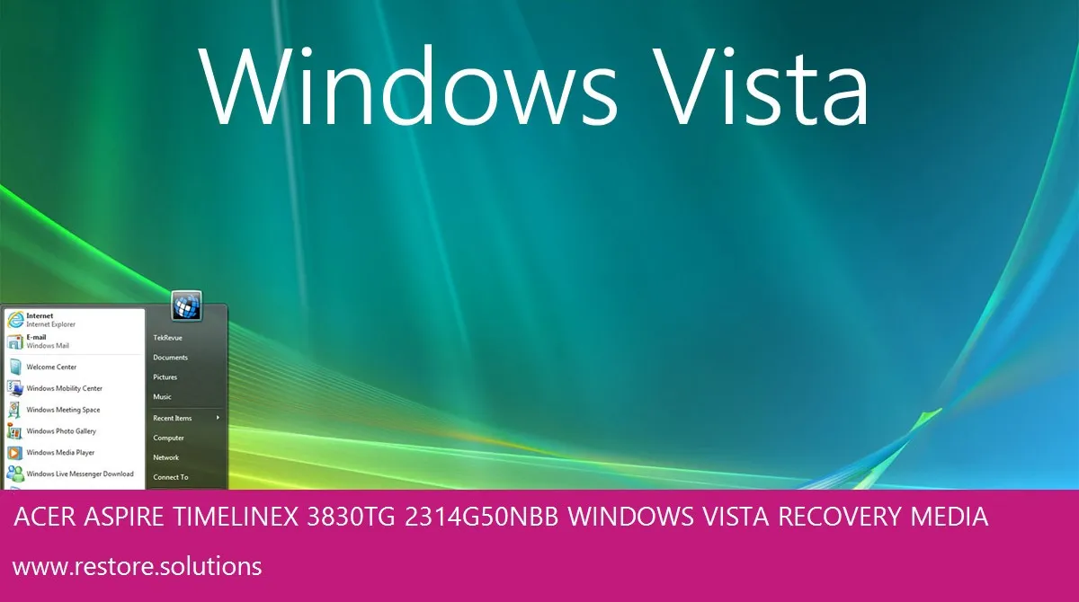 Acer Aspire TimelineX-3830TG-2314G50nbb Windows Vista screen shot