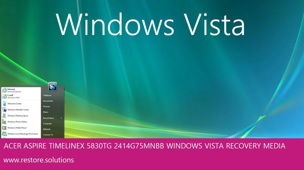 Acer Aspire TimelineX-5830TG-2414G75Mnbb Windows Vista screen shot