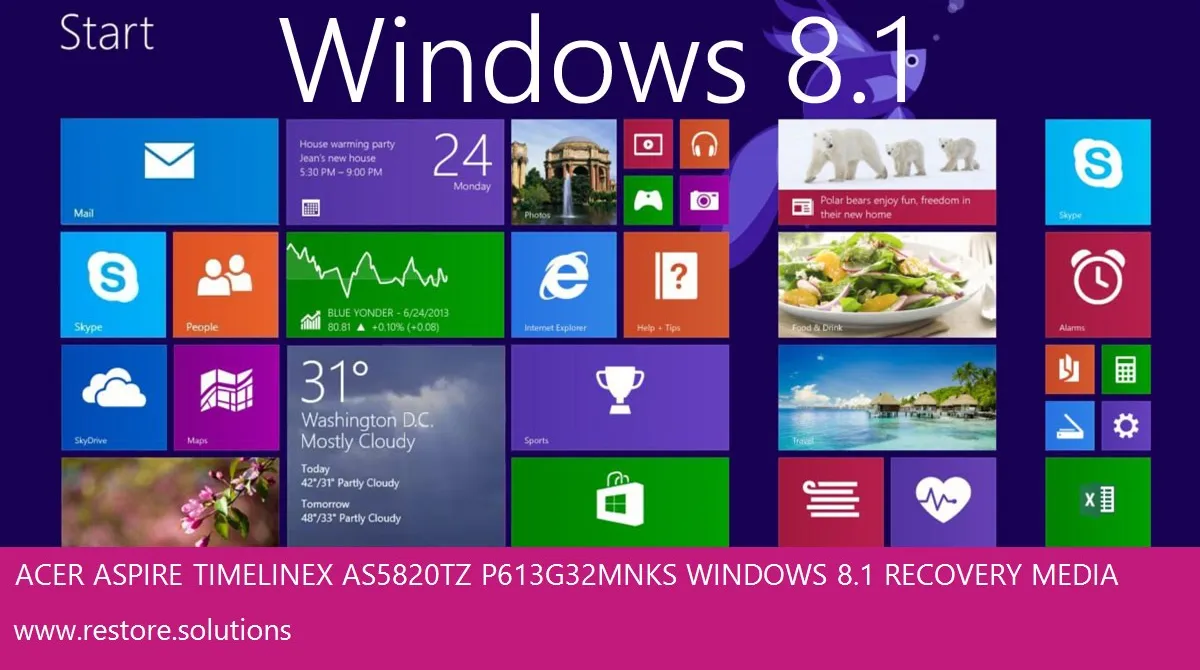 Acer Aspire TimelineX AS5820TZ-P613G32MNKS Windows 8.1 screen shot