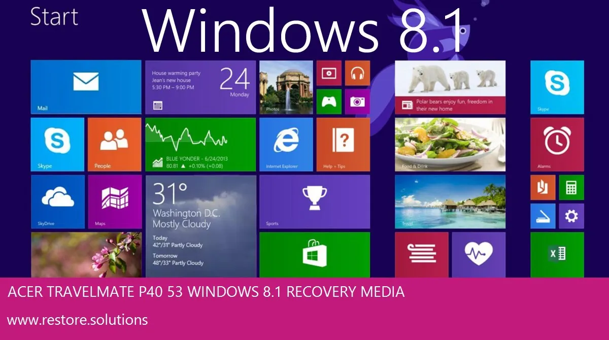 Acer TravelMate P40-53 Windows 8.1 screen shot