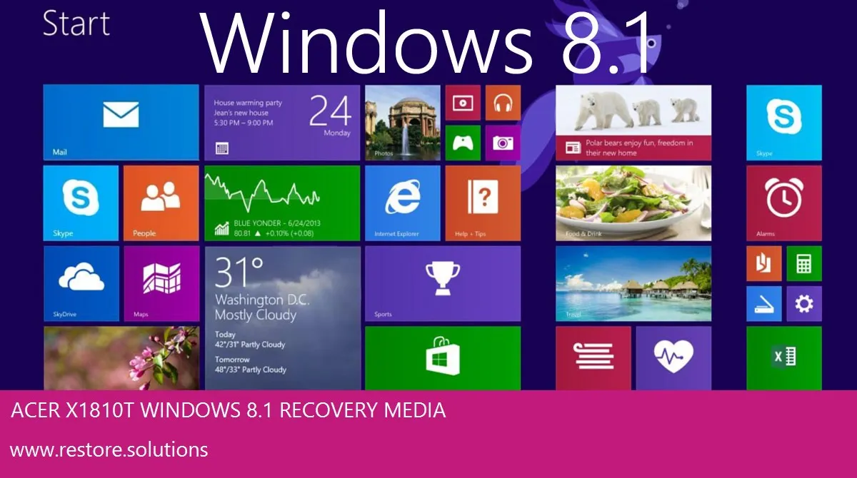 Acer X1810T Windows 8.1 screen shot