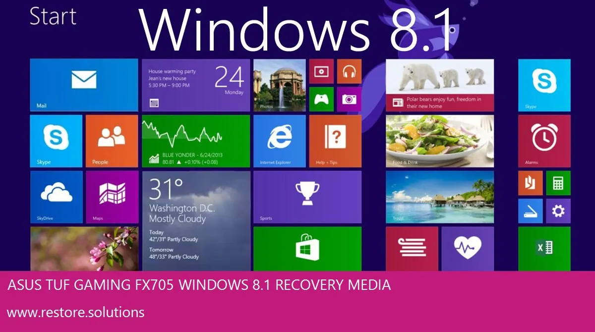Asus TUF Gaming FX705 Windows 8.1 screen shot