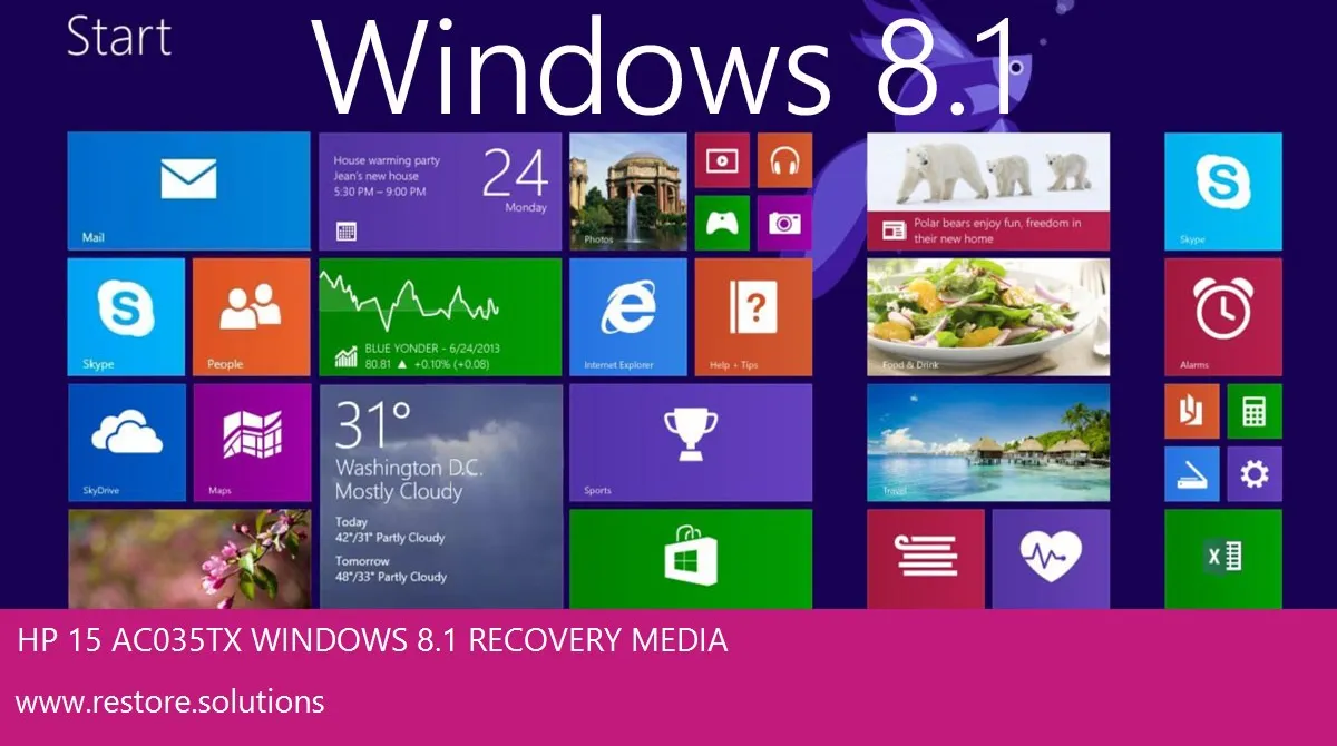 HP 15-ac035tx Windows 8.1 screen shot