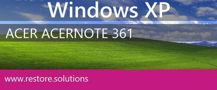 Acer AcerNote 361 windows xp recovery