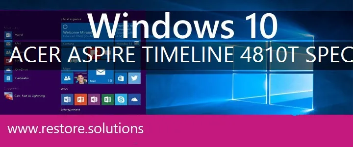 Acer Aspire Timeline 4810T Special Edition windows 10 recovery