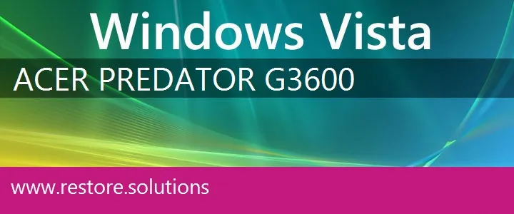 Acer Predator G3600 windows vista recovery