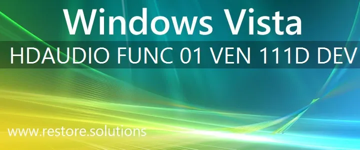 HDAUDIO\FUNC_01&VEN_111D&DEV_76D1 Windows Vista Drivers