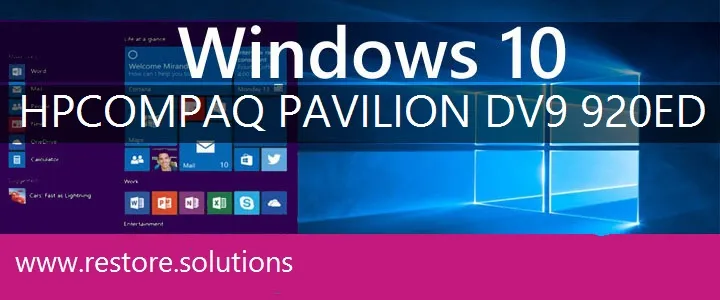 HP Compaq Pavilion DV9-920ed windows 10 recovery