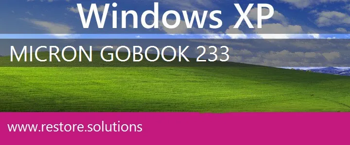 Micron GoBook 233 windows xp recovery