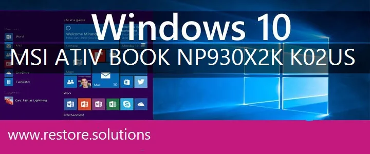 MSI ATIV Book NP930X2K-K02US windows 10 recovery