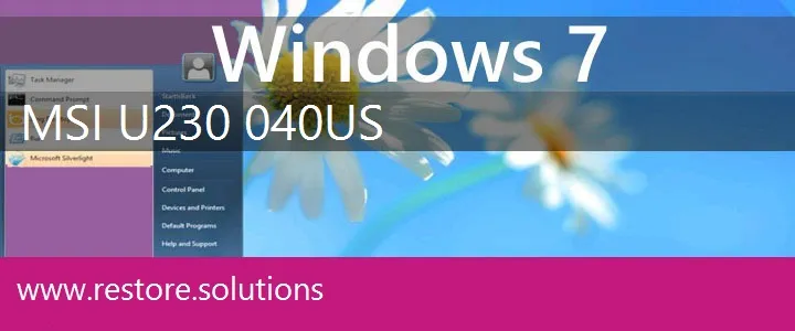 MSI U230-040US windows 7 recovery