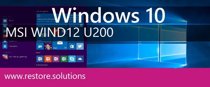 MSI Wind12 U200 windows 10 recovery
