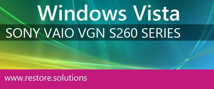 Sony Vaio VGN-S260 Series windows vista recovery