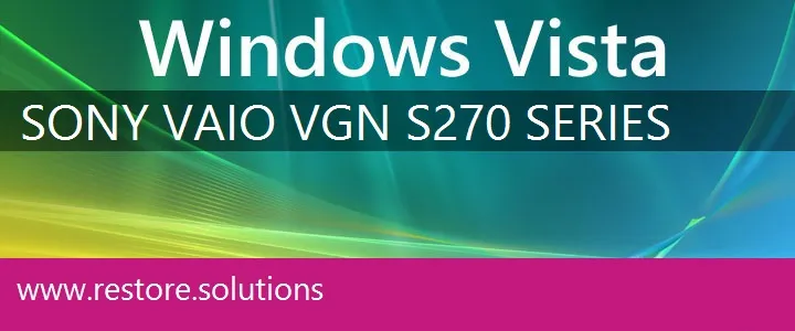 Sony Vaio VGN-S270 Series windows vista recovery