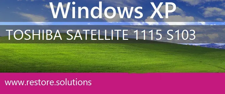 Toshiba Satellite 1115-S103 windows xp recovery