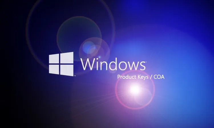 Windows product keys and COA information