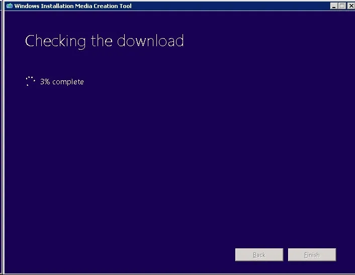 Checking the Windows 10 download