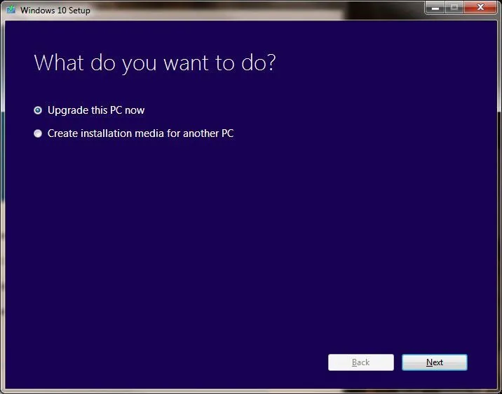 Windows 10 what do you want to do